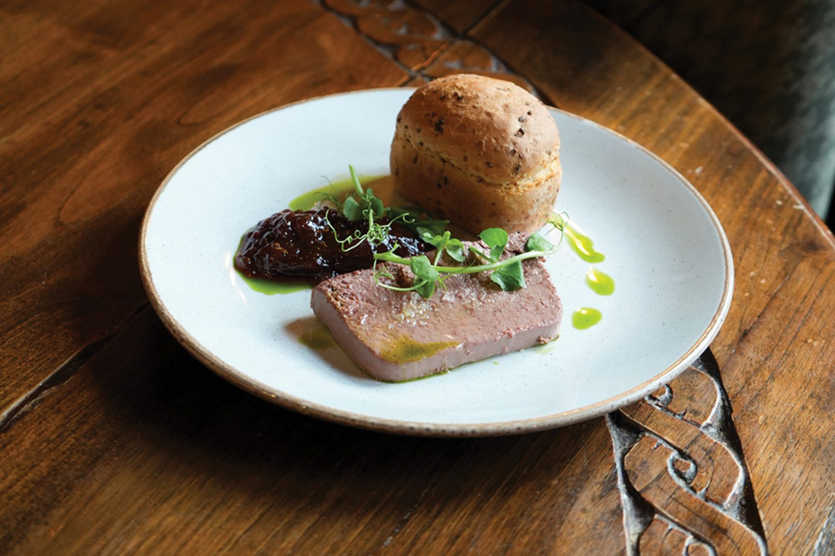 The Porch House, Stow-on-the-Wold pate and bread roll