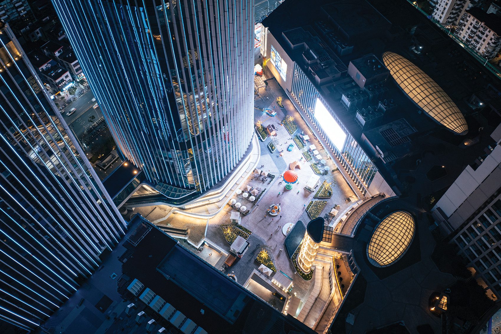 Zhongshan at night from above
