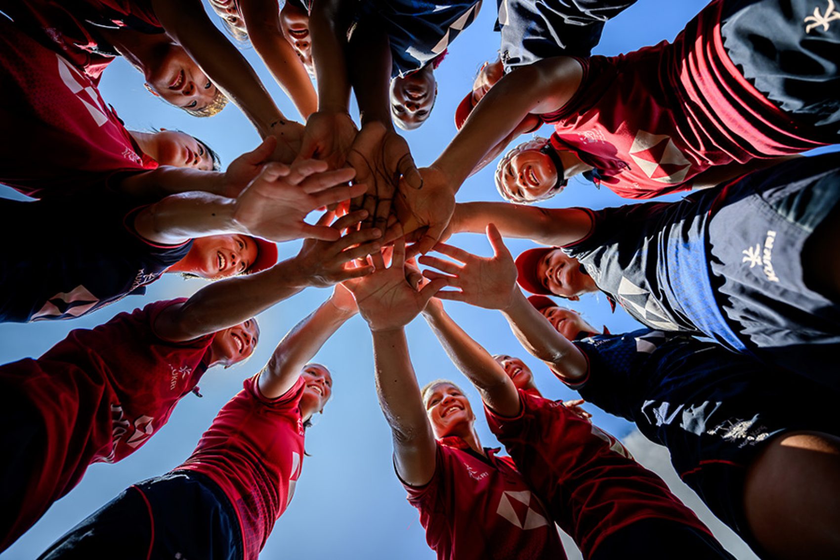 Rugby players' hands