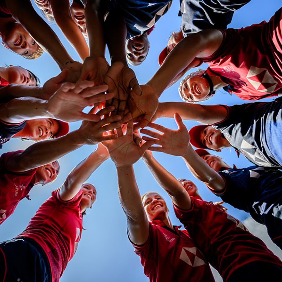 Rugby players' hands