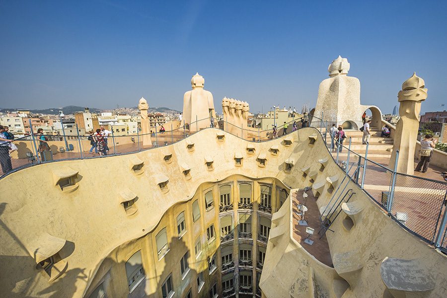 La Pedrera bird's eye view as designed by Antoni Gaudi