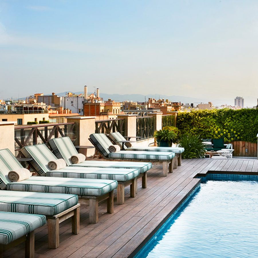 Pool and deck at the Cotton House Hotel, Autograph Collection