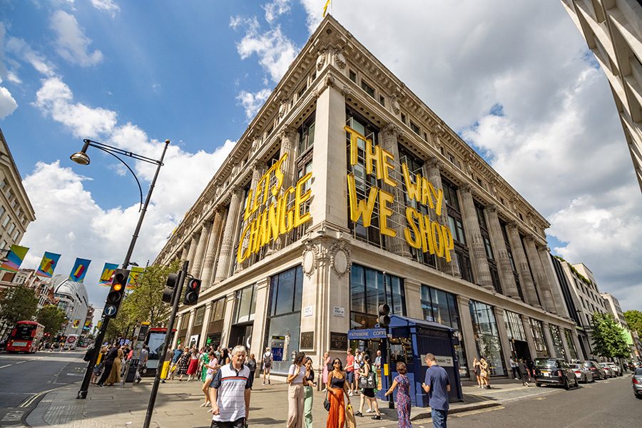 Outside London's Selfridges store
