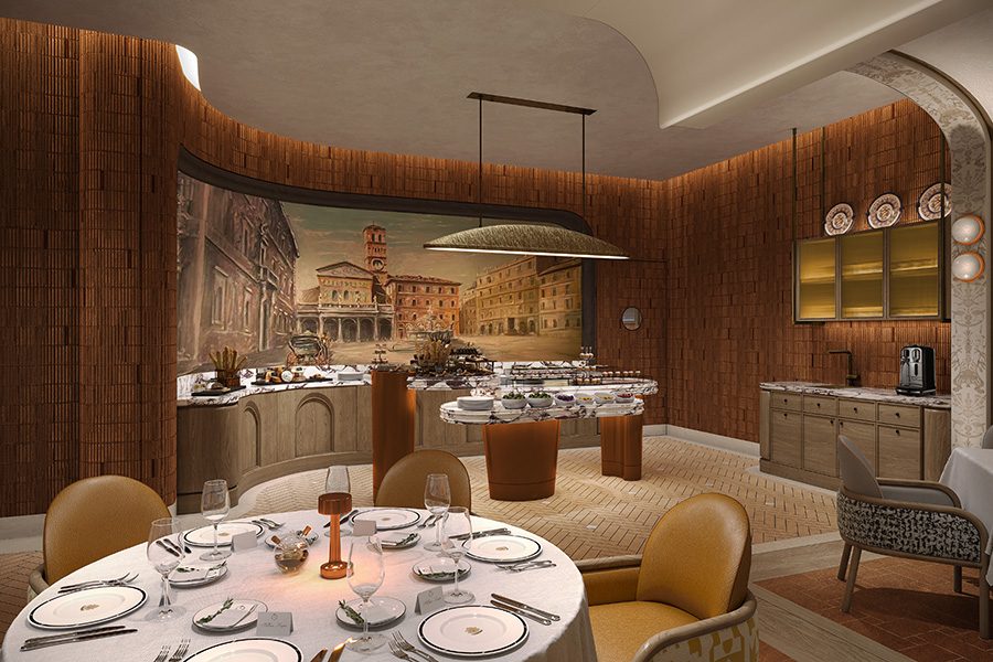 Italian-inspired interior of Sabatini restaurant