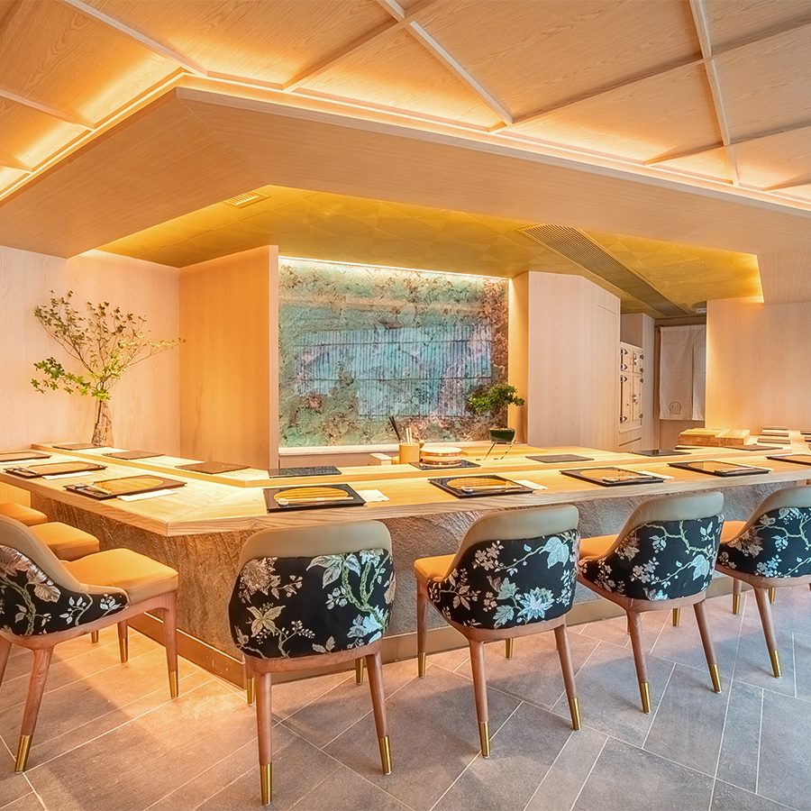 Interior of Yashima omakase restaurant