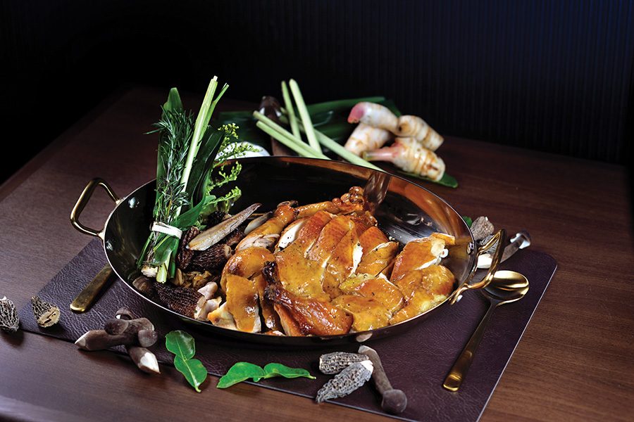 Café Bau signature dish: Ping Yuen Chicken made from local produce