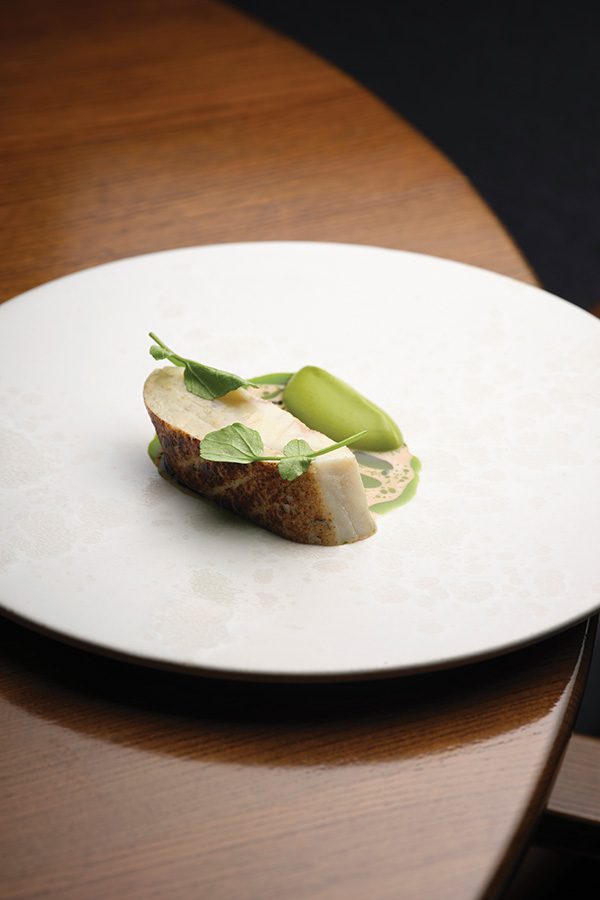 Locally sourced day boat seabass at Roganic 