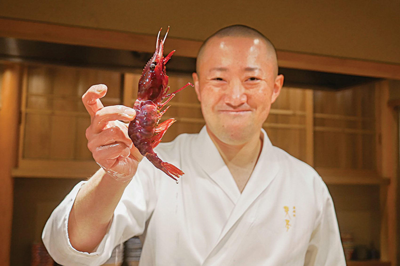 Chef Amamoto at his restaurant