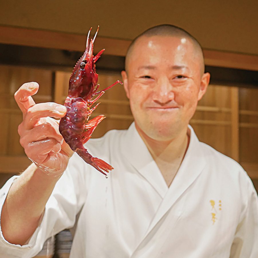 Chef Amamoto at his restaurant