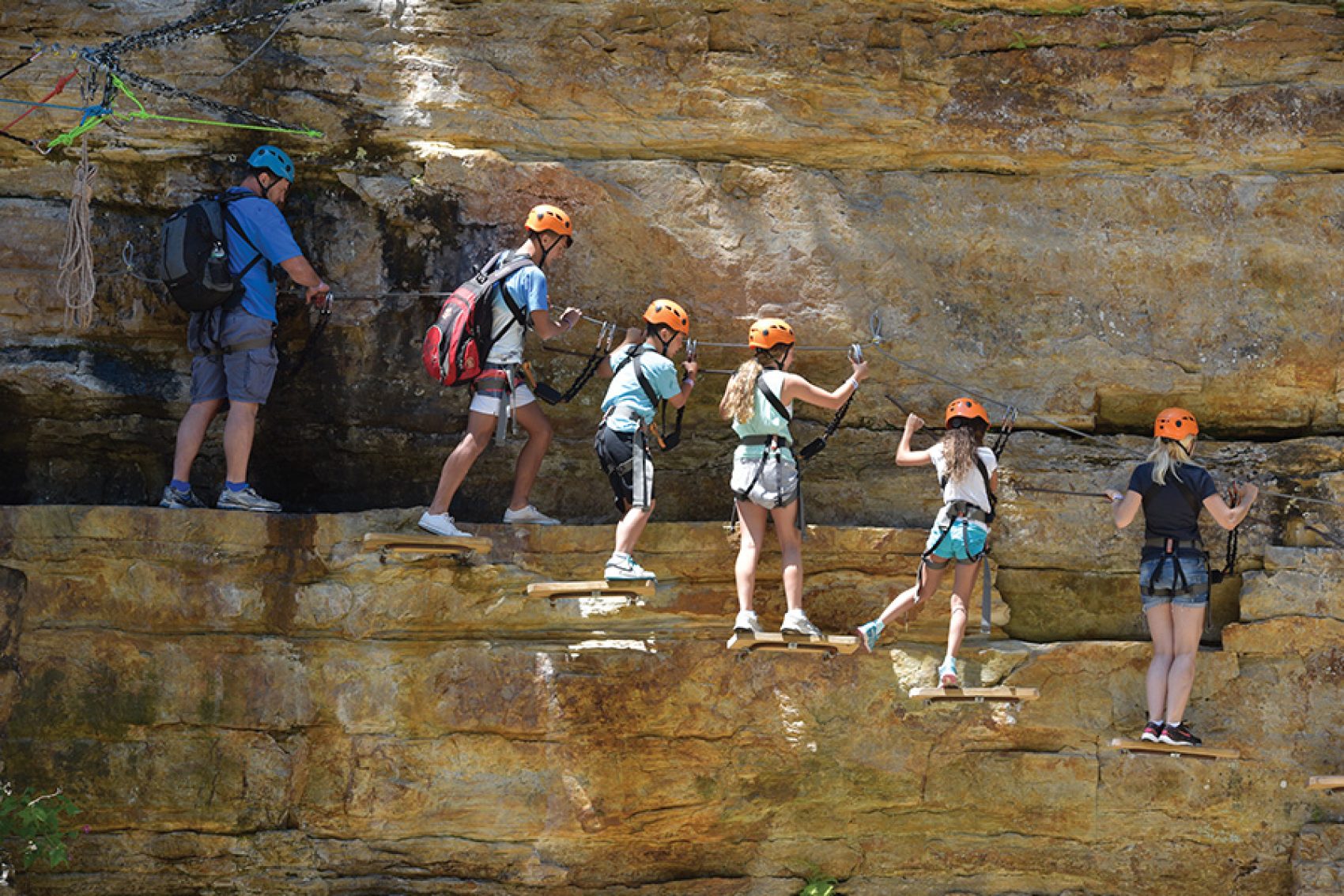 Climbing activity at Ausable Chasm