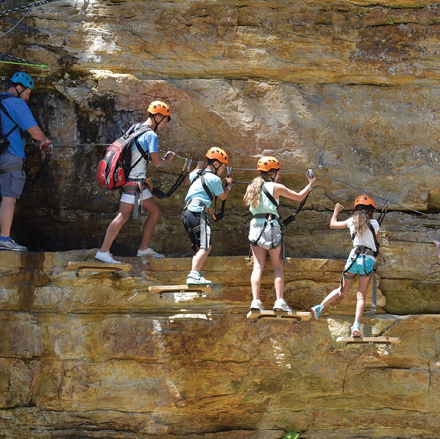 Climbing activity at Ausable Chasm