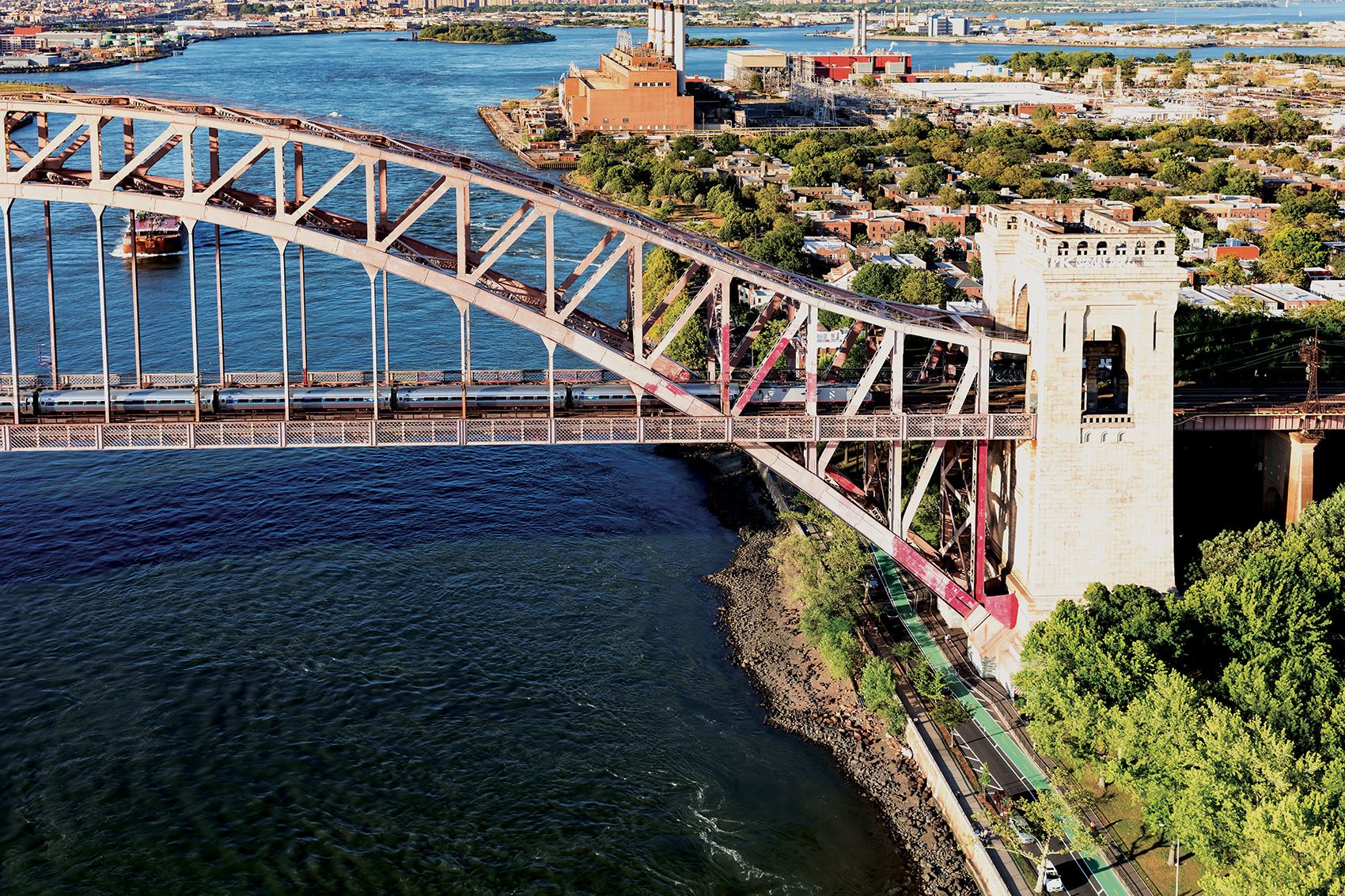 Amtrak’s Adirondack train crossing a bridge