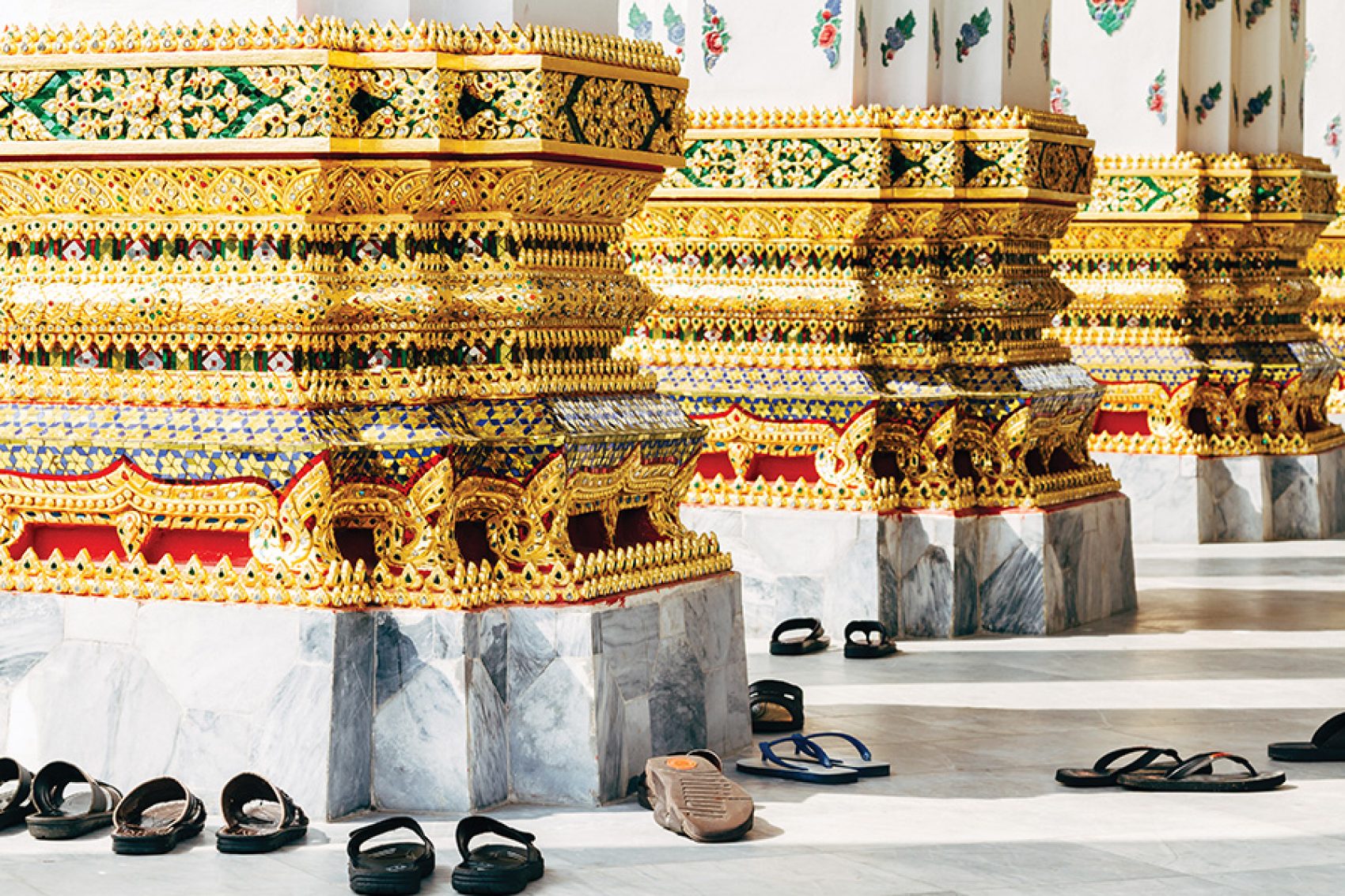 Shoes removed when entering a temple