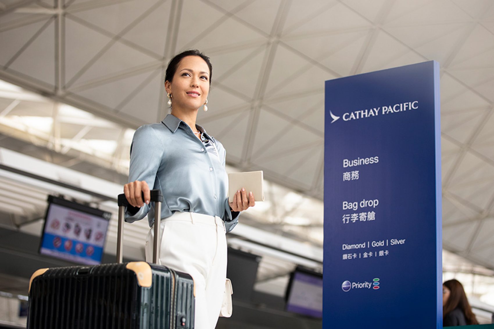 Woman holding luggage