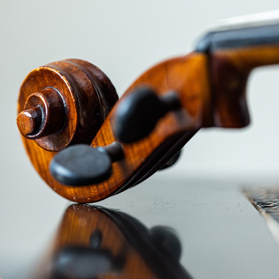 The top of a violin