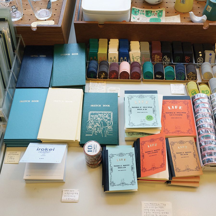 Notebooks and gifts at a store in Hongdae
