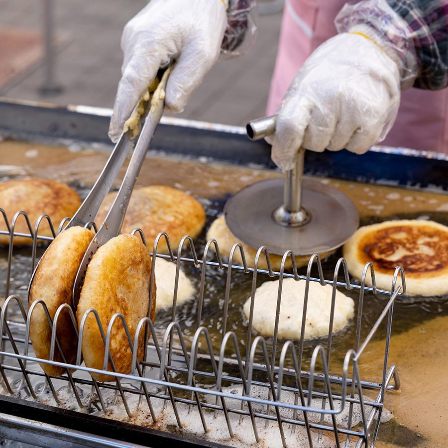 Chefs making hotteok in Seoul