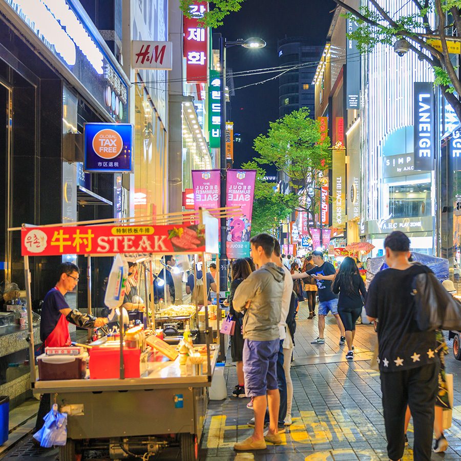 Street food stalls in Seoul