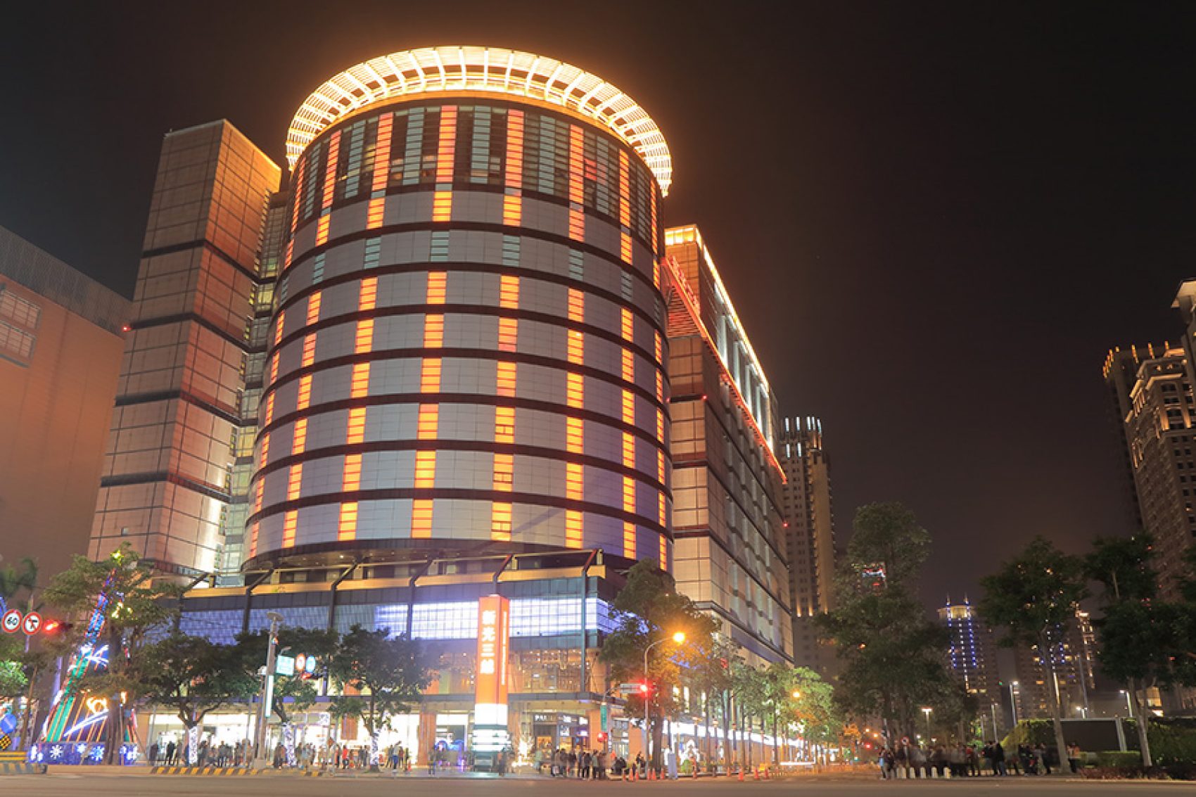 Mitsukoshi department store exterior at night