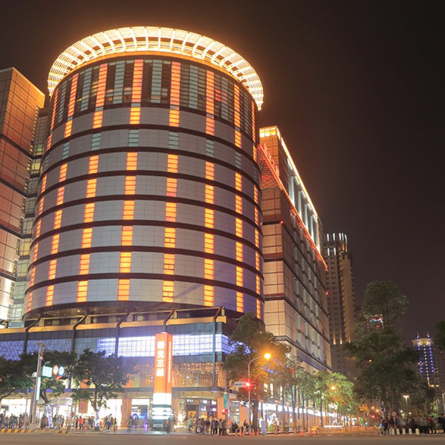 Mitsukoshi department store exterior at night