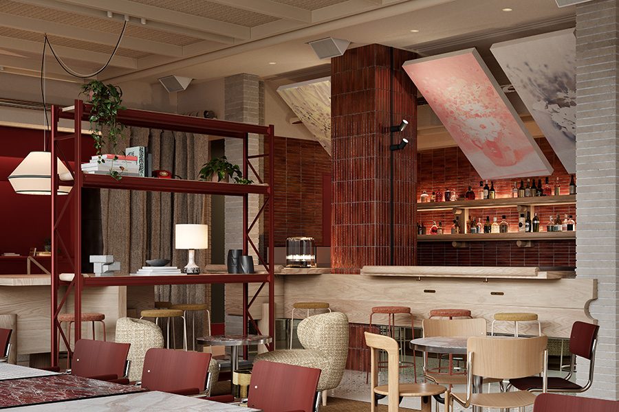 Interior of The Standard X, a hotel in Fitzroy