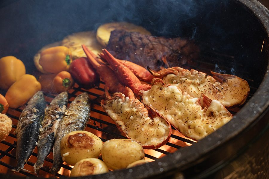 Seafood on grill at Four Seasons Hotel Macao