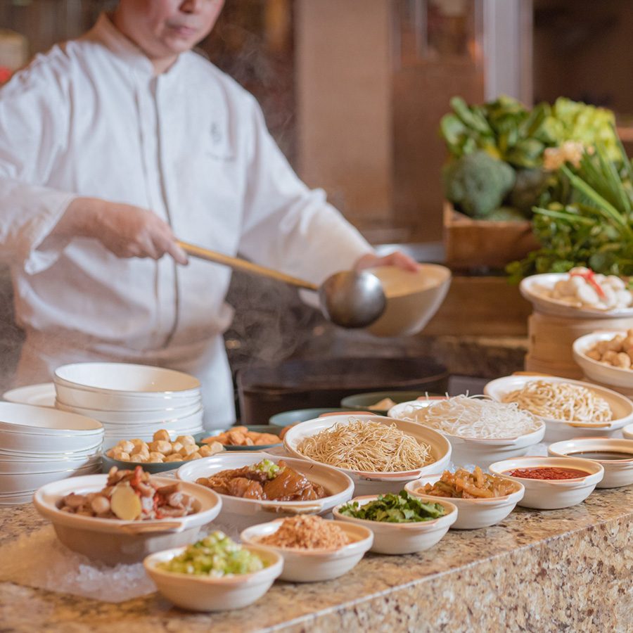 Belcanção breakfast buffet noodles station at Four Seasons Hotel Macao