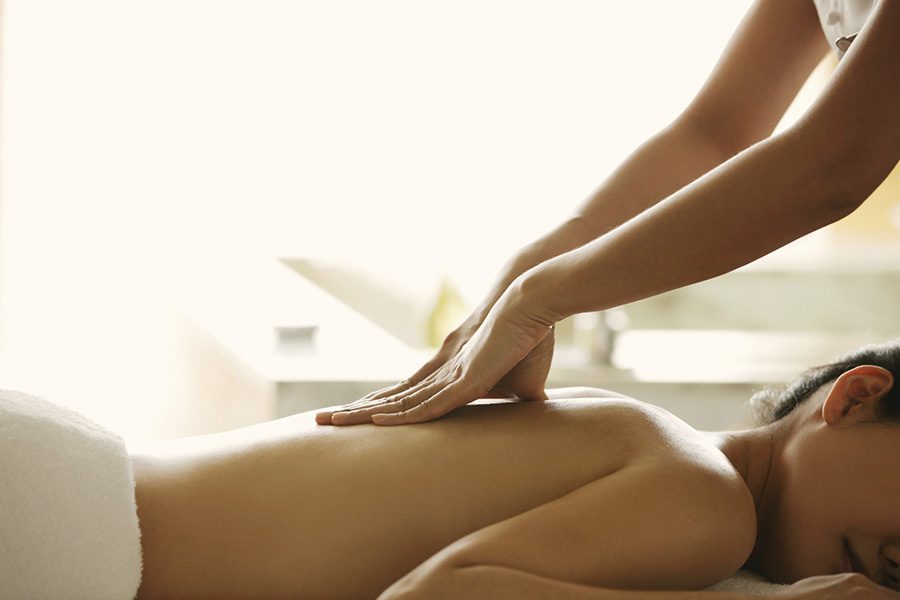 A woman getting a massage