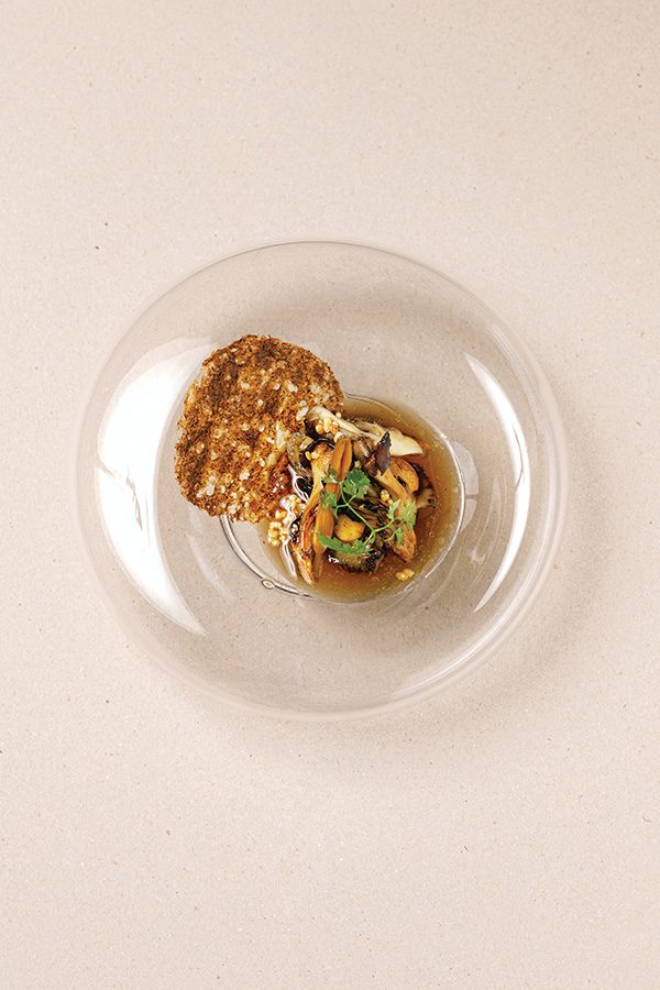 Mushroom with abalone dish at Marc L3