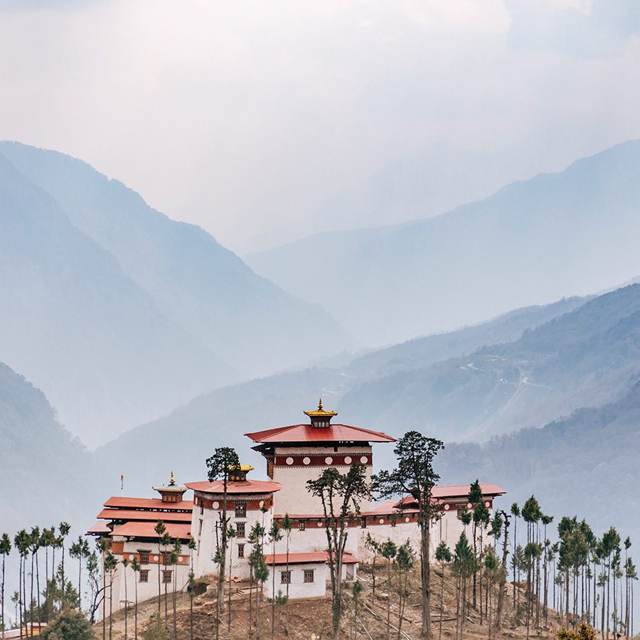 A view of Gasa monastery in Bhutan