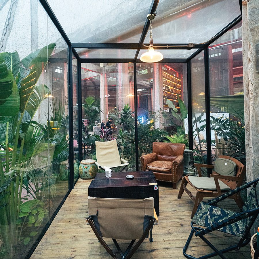 Chairs inside greenhouse