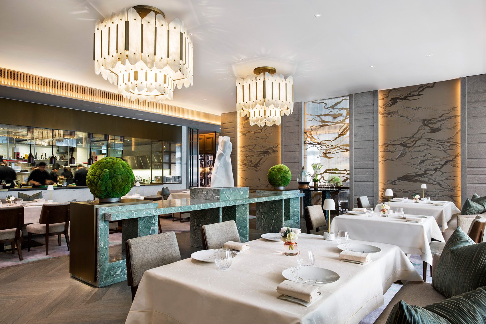 Tables in restaurant