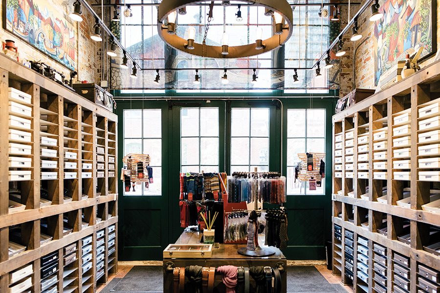 The interior of Gentil Uomo shop in Distillery District, Toronto