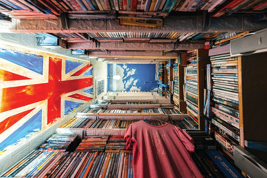 Flag of UK and books