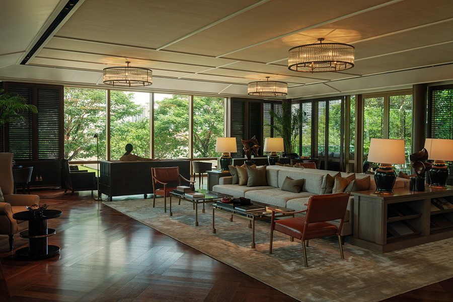 Interior photo of Capella's front desk.