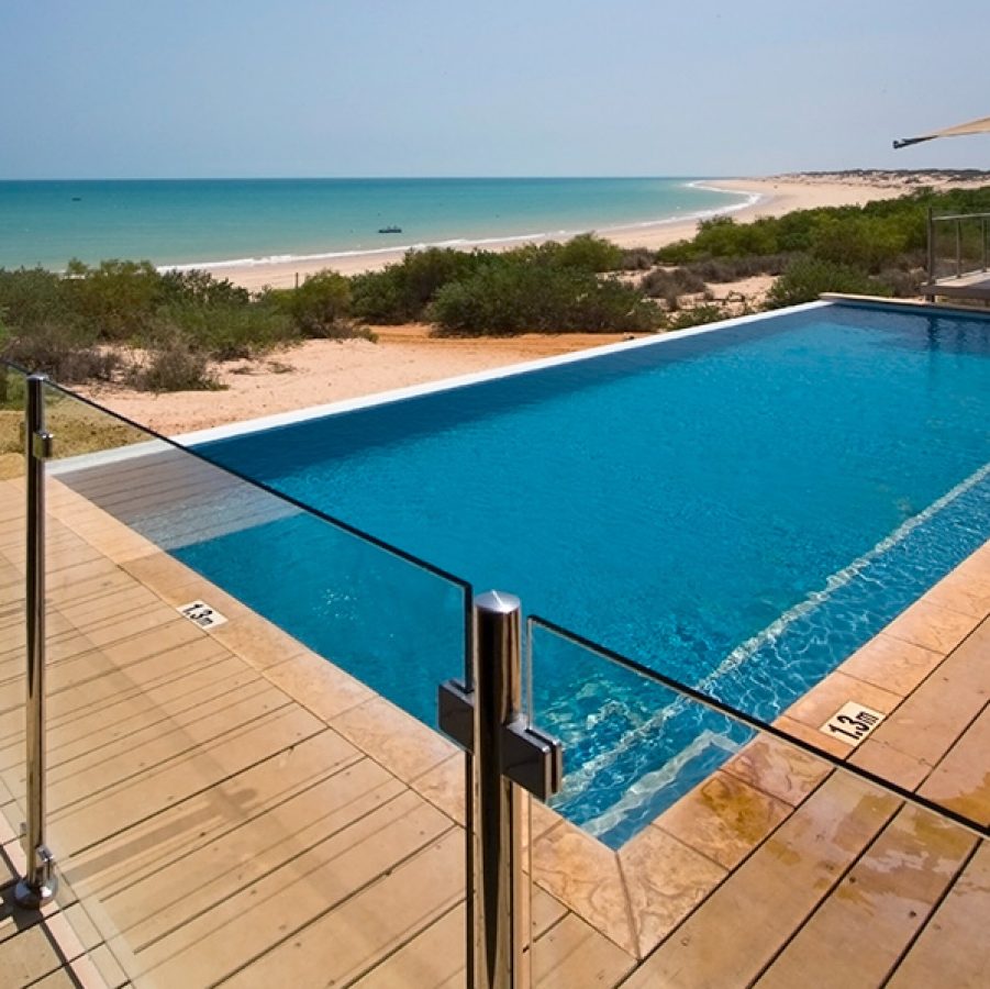 A Swimming pool at Eco Beach Restort with sea view