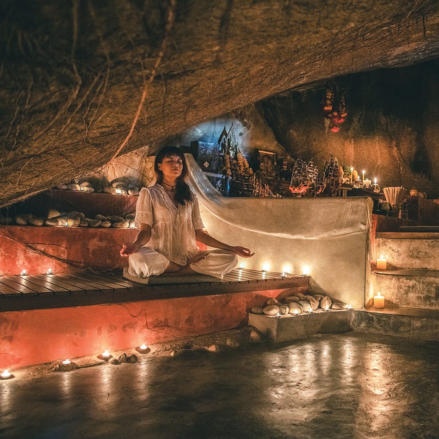 A woman relaxing in Kamalaya 