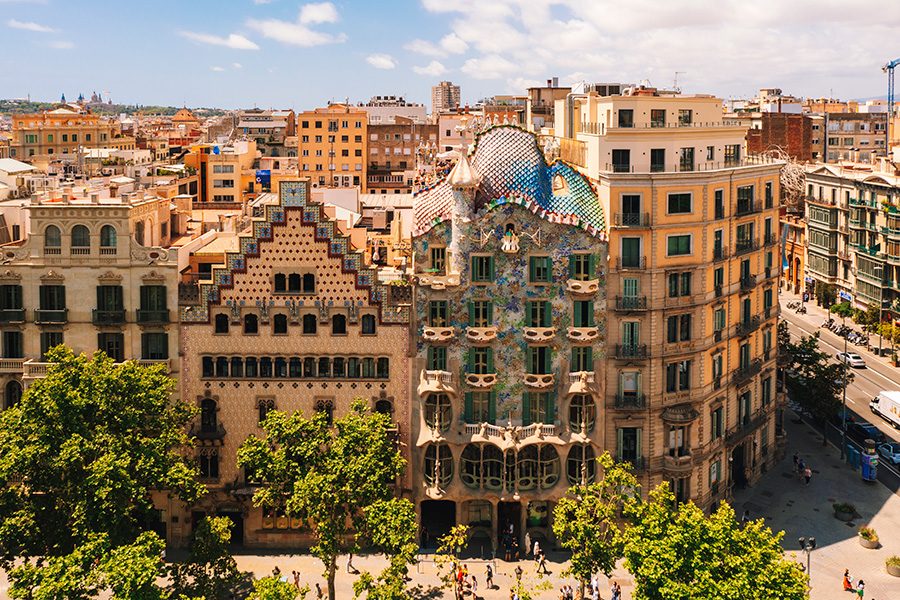 Aerial view of Passeig de Gracia