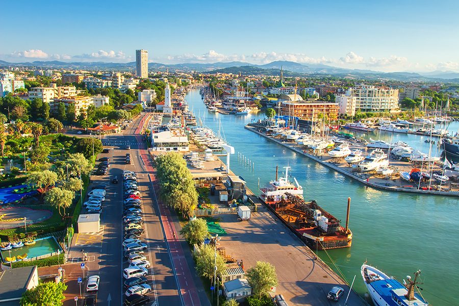 Aerial view of Rimini, Italy