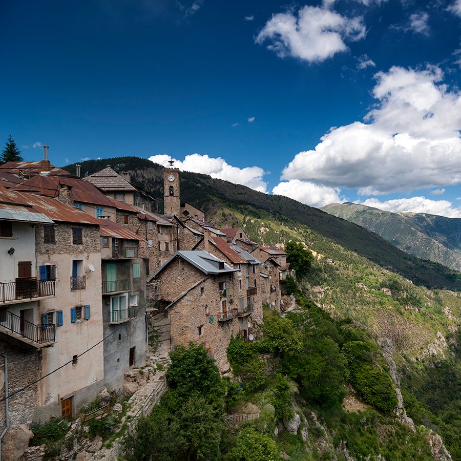 Mountainside view of Col de la Couillole, France