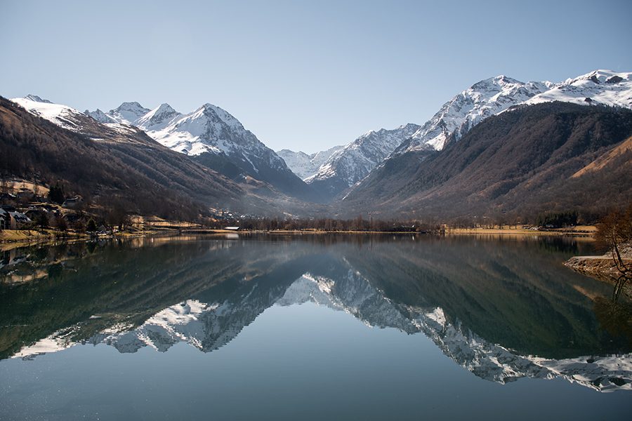View of the lake in Loudenvielle, France