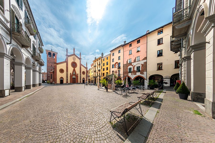 San Donato square in Pinerolo, Italy