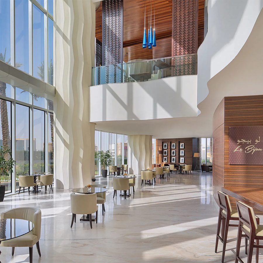 Interior photos of the dining area of JW Marriott Hotel Riyadh