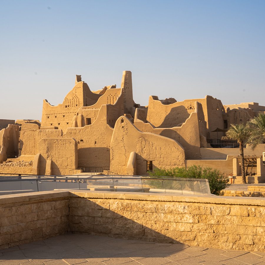 Photos of the exterior of a historic Diriayh in Riyadh