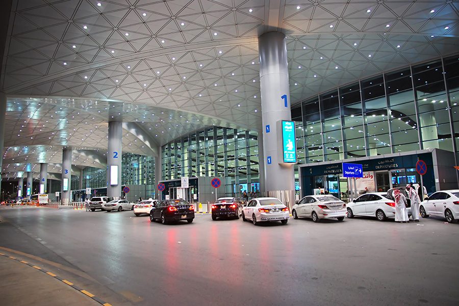 Different vehicles docked at King Khalid International Airport