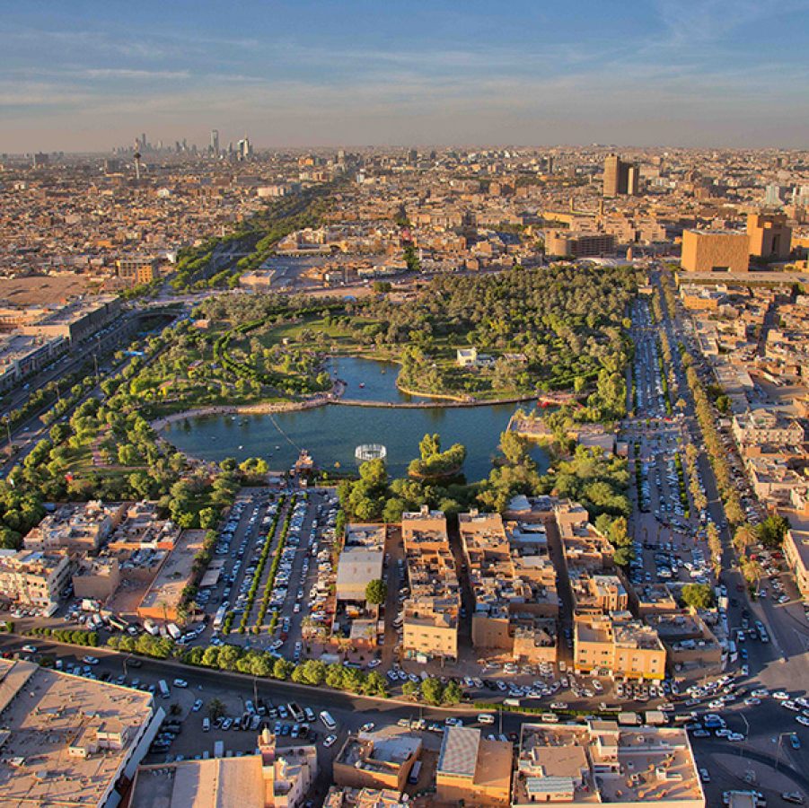 Aerial view of Riyadh in Saudi Arabia