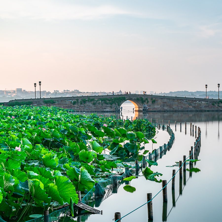 Broken Bridge at West Lake in Hangzhou