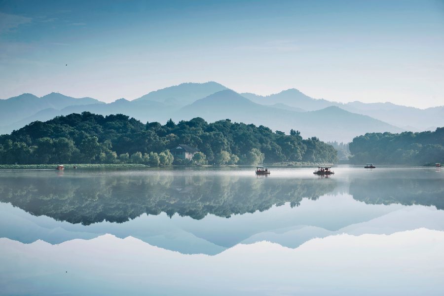 A photo of West Lake, the landscape of Hangzhou