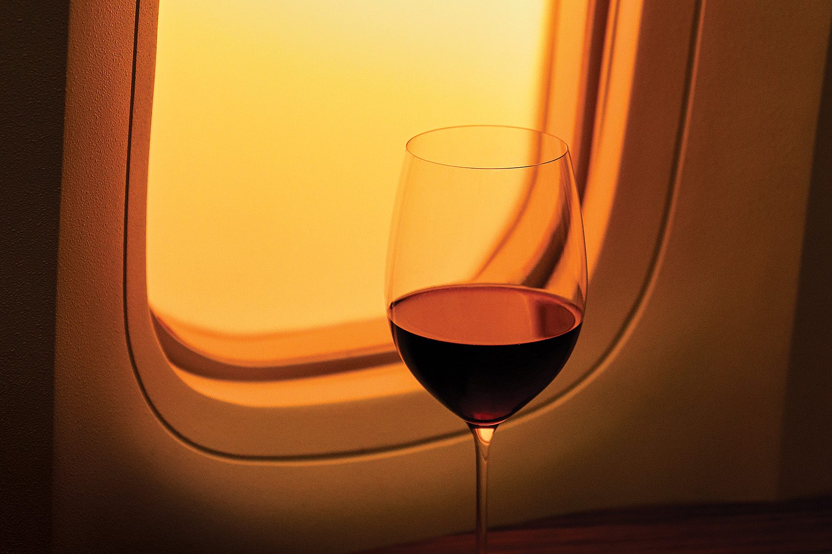 A glass of red wine