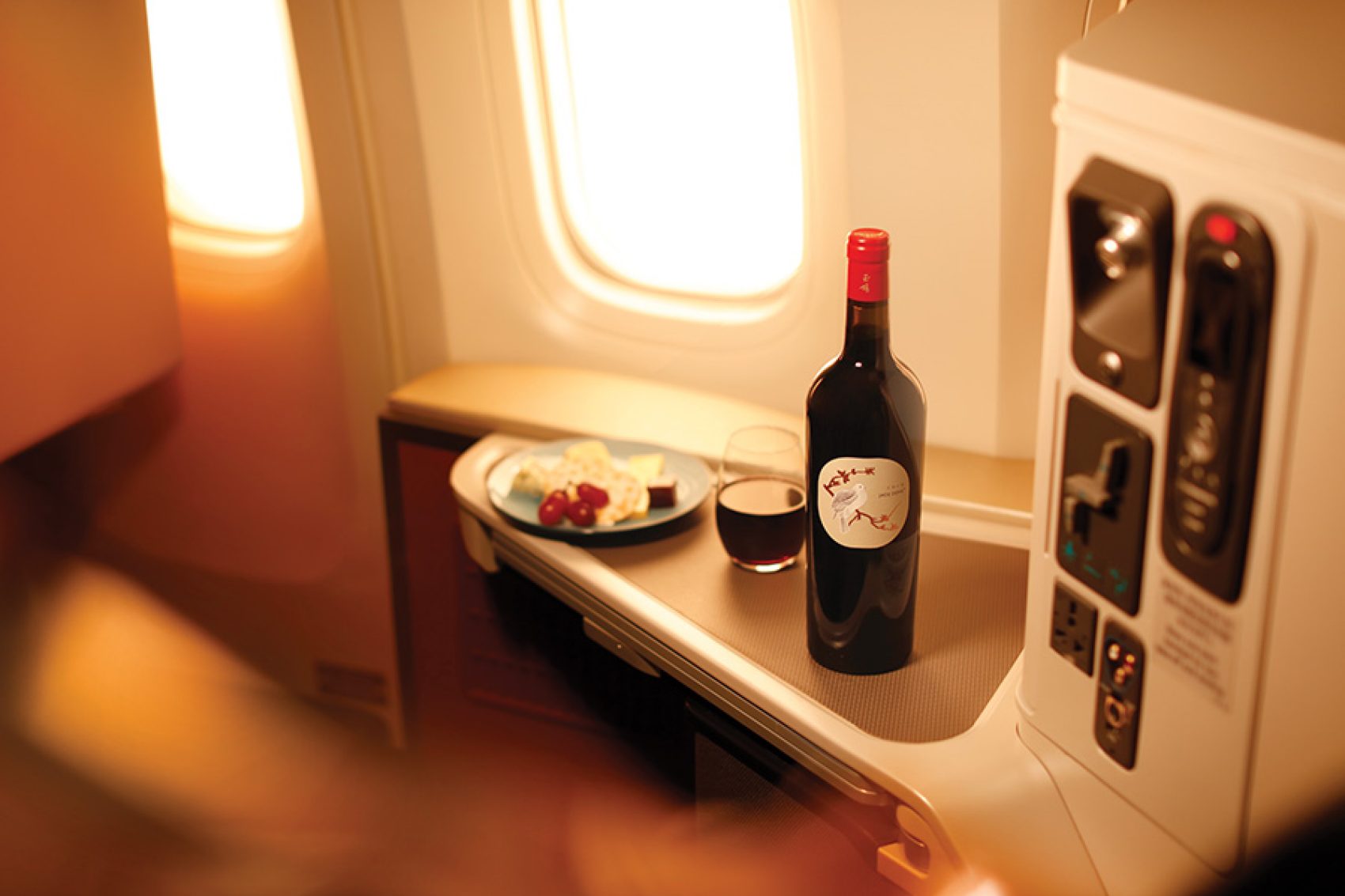 Wine and food for passengers during flights